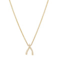 Boho Jewelry 925 Sterling Silver Women's Fine Jewlery Pave Diamond CZ Mini Wishbone Pendant Necklace