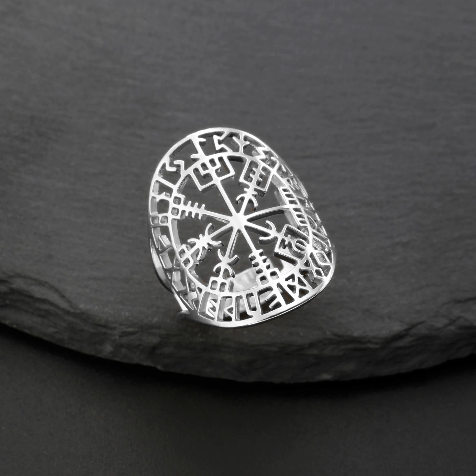 Stainless Steel Rings Vegvisir for Men Women Runic Compass Nordic Odin Scandinavian Ring Vintage Amulet Jewelry Gift New in