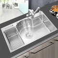 SUS304 Stainless Steel Multifunctional Single Bowl Kitchen Sinks Household Under Counter Single Kitchen Integrated Tank Sink