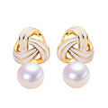 Luxury Women's S925 Silver Needle Light Design Freshwater Pearl Earrings Natural Freshwater Pearls