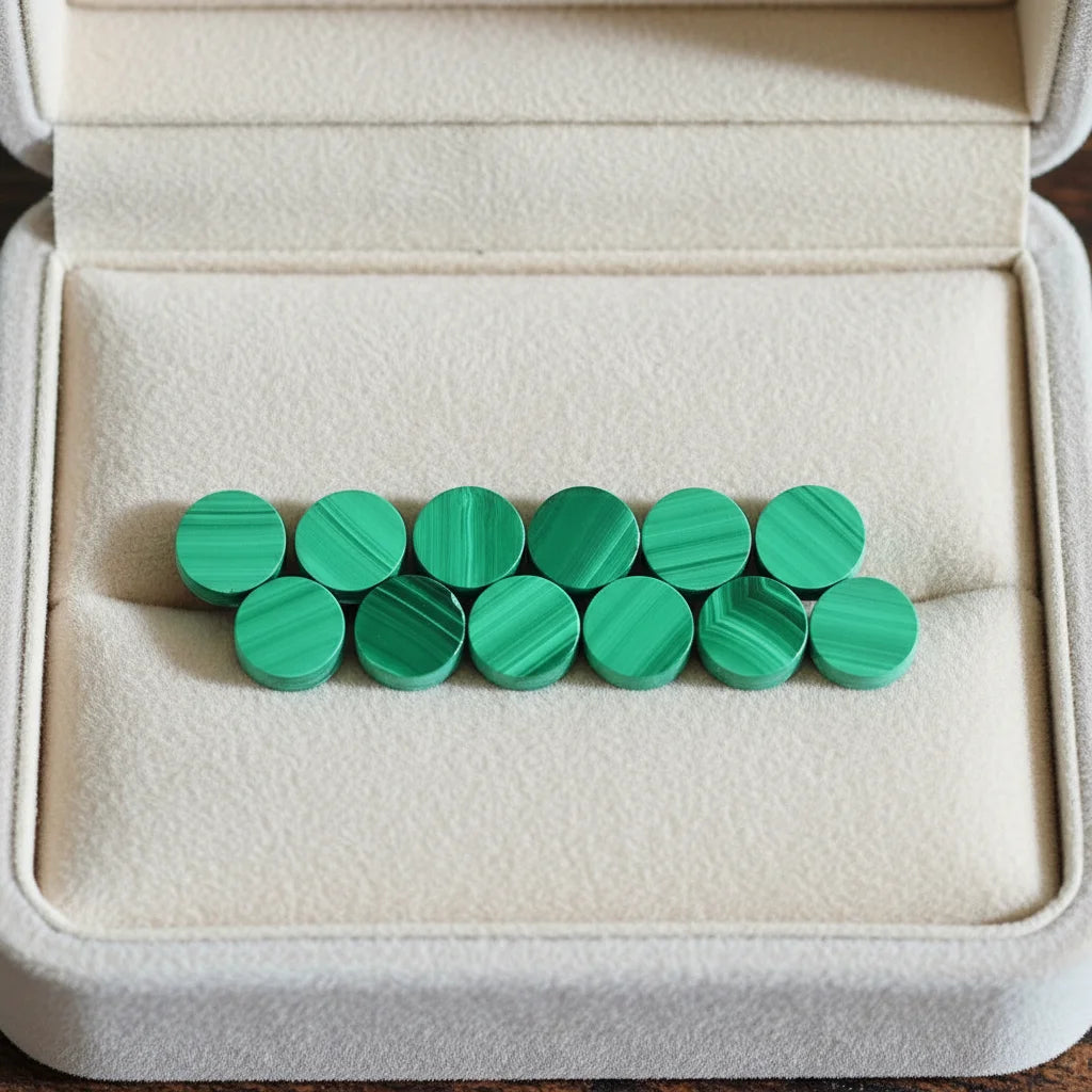 High-end Custom-made Natural Malachite Round Shape Supplier of High-quality Gemstone for Jewelry Professional Gemstone