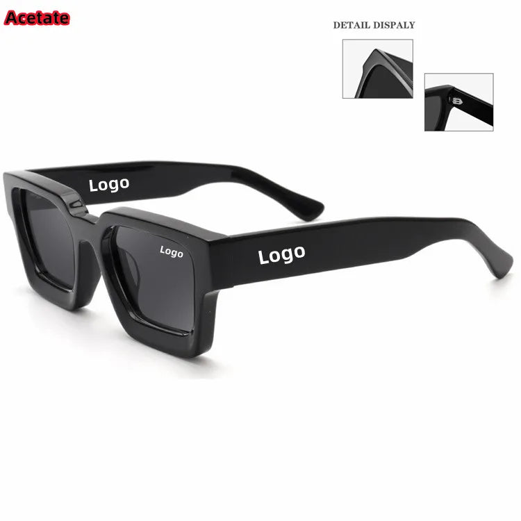 Private Label Custom Logo Luxury Designer Acetate Frames Sunglasses Men Polarized TAC Lenses UV400 Outdoor Acetate Sunglasses