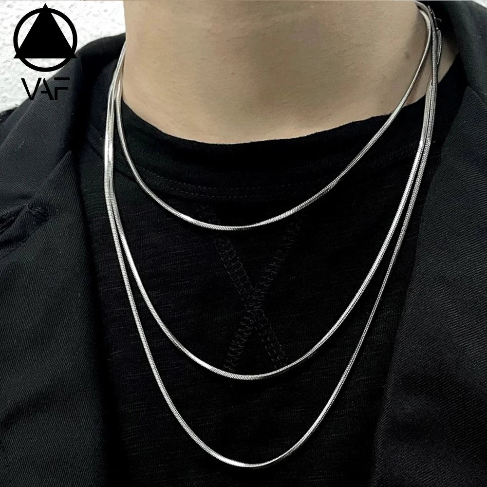VAF 45cm/50cm/55cm/60cm 2.5MM Snake Chain Herringbone Chain Stainless Steel Necklace for Pendant Chain
