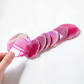 HZ Wholesale Natural Gemstone Chakra Folk Crafts Pink Agate Slices Crystal Stone Feng Shui Decoration