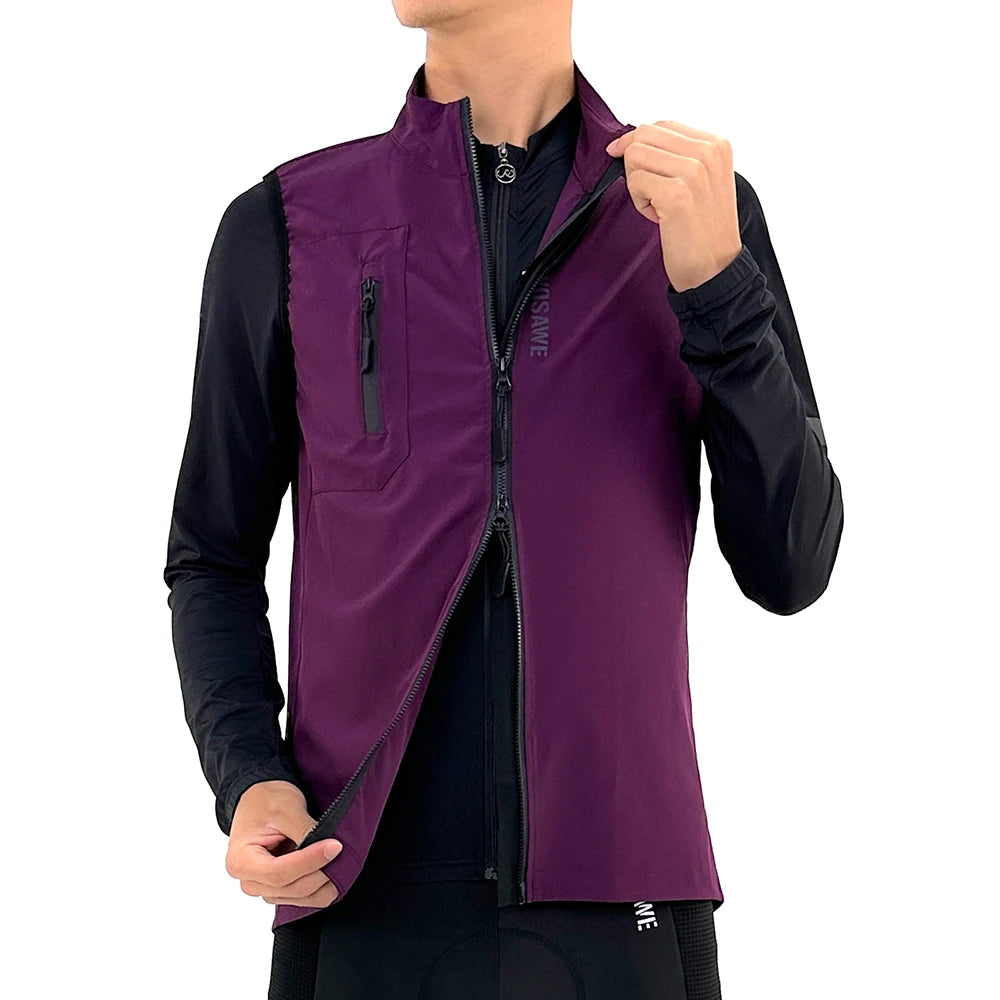 WOSAWE Men Lightweight Sleeveless Cycling Jacket Composite Windproof Windbreak Breathable Cycling Gilet