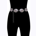 Gina Fashion Western Metal Oval Concho Chain Belt for Women Wholesale Product