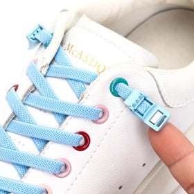 FASTLACES Multicolor Elastic Quick Magnetic Buckle Flat Polyester 100cm 0.7cm Width Customizable Shoelaces