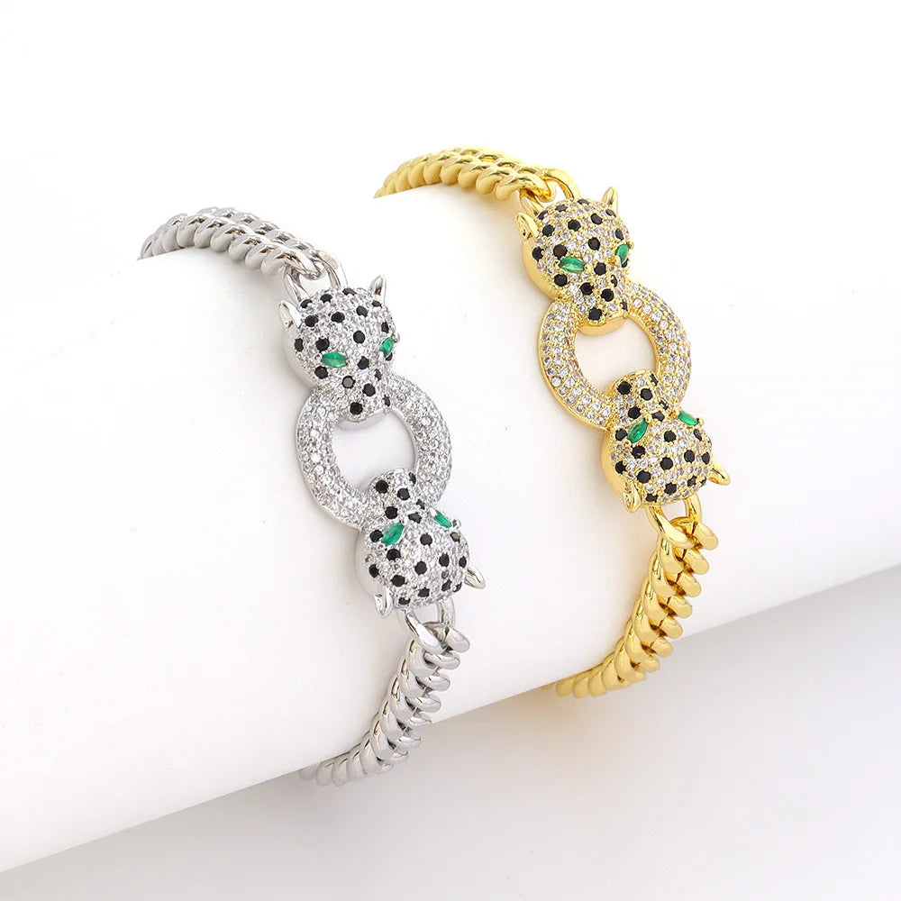 Fashion New Copper Plated Personalized Exaggerated All-match Leopard Bracelet