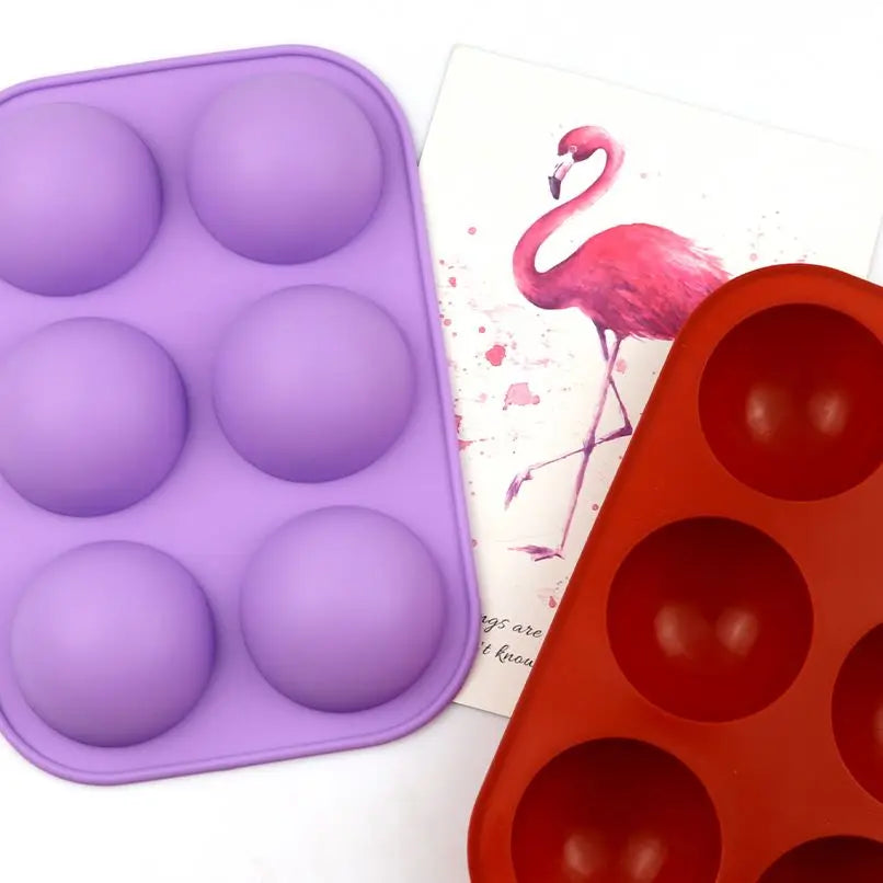 1018 Factory Free Sample 6 Hole Half Ball Shape Cake Silicon Mold  Soap Making Molds Silicone Candle Molds