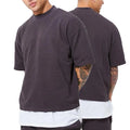 Custom Logo Mens 100% Cotton Boxy Fit Oversized Crop T Shirt 260 Drop Shoulder Streetwear Luxury Quality  Grunge Y2k Clothing