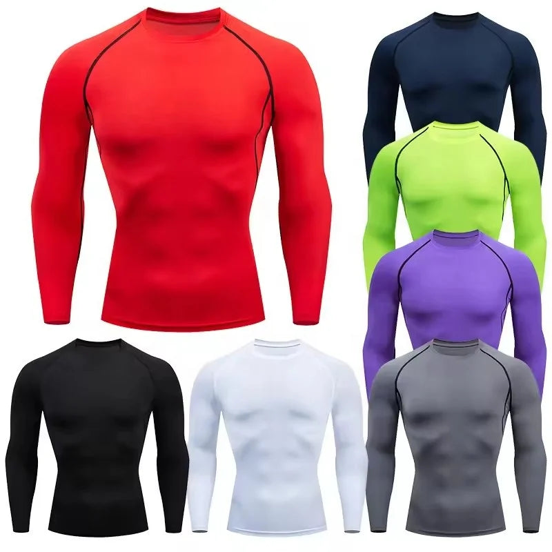 Seamless Skintight Gym Fitness Running T-Shirt Sweatsuit Quick-Dry Breathable Active Sports Top with Long Sleeves