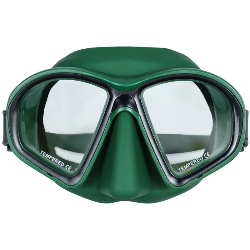 Factory OEM Colorful Silicone Strap Low Volume Snorkeling Diving Mask Half Face Spearfishing Diving Mask