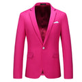 Design Hot Sale Men's V Neck Fashion Solid Color Block blazer Hombre Trend Design Colorful Casual Men's Stage Suits Blazer