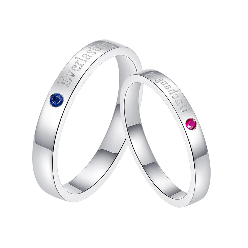 Romantic Unique Gift 925 Sterling Silver Rings Moissanite Couple Wedding Ring Set Wedding Jewelry for Men and Women