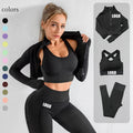 3PC Large Size Yoga Set Custom Printing Logo Running Breathable Seamless Fashion Clothing Women Yoga Legging Sets