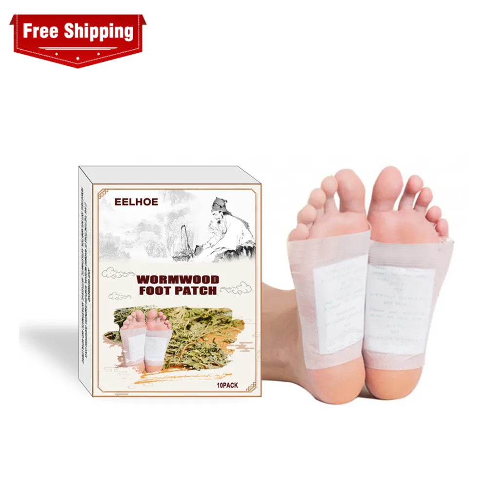 10Pcs/Set Detox Foot Pads Bamboo Vinegar Natural Herbal Toxins Cleansing Adhesive Patches Plaster Improve Sleep Feet Stickers