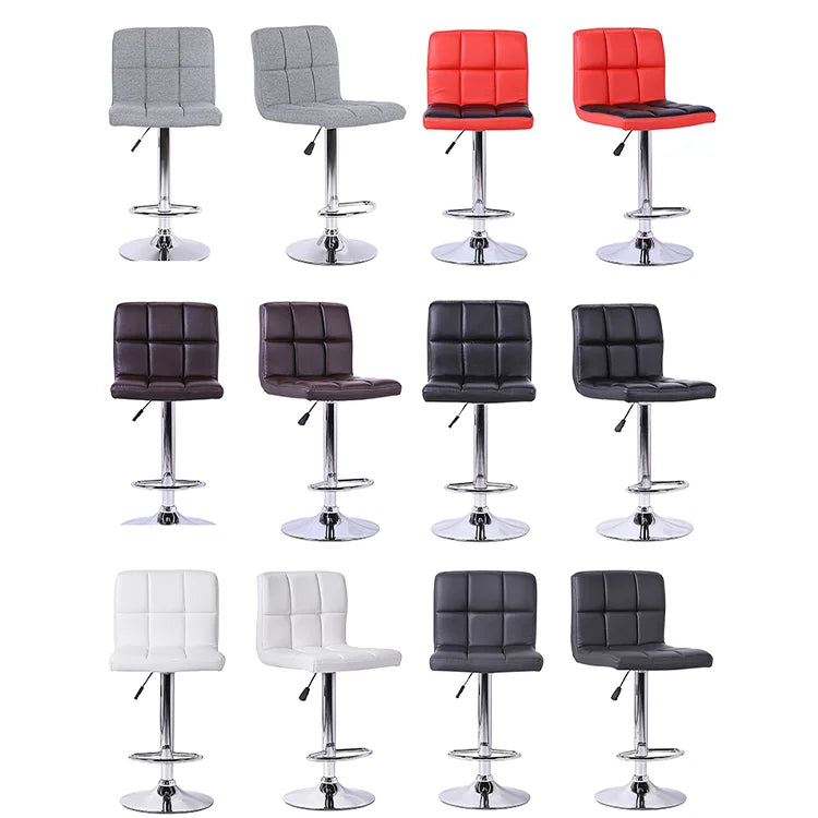 Modern Minimalist PU Leather 2Pcs Adjustable Swivel Bar Chair Stool for Dining Home or Hotel Use