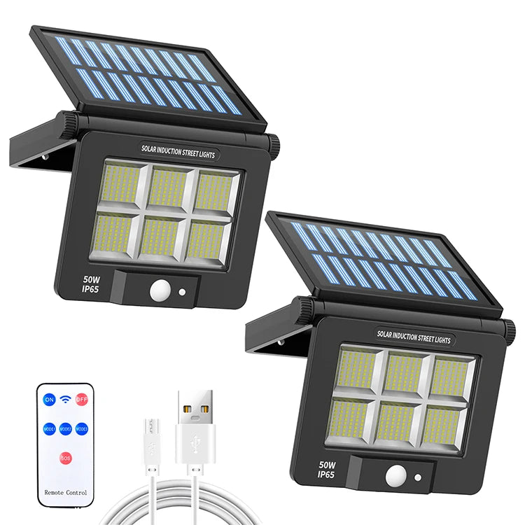 Howlighting New Remote Control Waterproof Charging Folding Angle Adjustment PIR Motion Sensing Lamp LED Solar Garden Wall Light