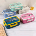 Food Grade 1100ml  Lunch Box PP Bento Box Food Container Microwave Safe Lunch Box With Stainless Steel Tableware