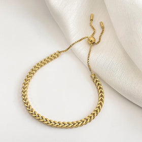 Fashion Retractable Stainless Steel Bracelet Waterproof 18k Gold Plated Women Adjustable Chains Bracelet Pulseras Y Brazaletes