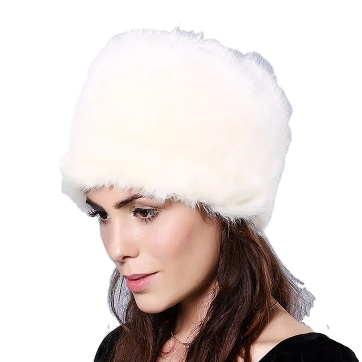 Wholesale Women's Comfy Cossack Style Pink Faux Fur Bomber Hat Russian Style Winter Hat for Party