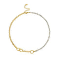 Waterproof Tarnish Free Women Shiny Dainty Zirconia Link Chain Luxury Party Stainless Steel Necklace