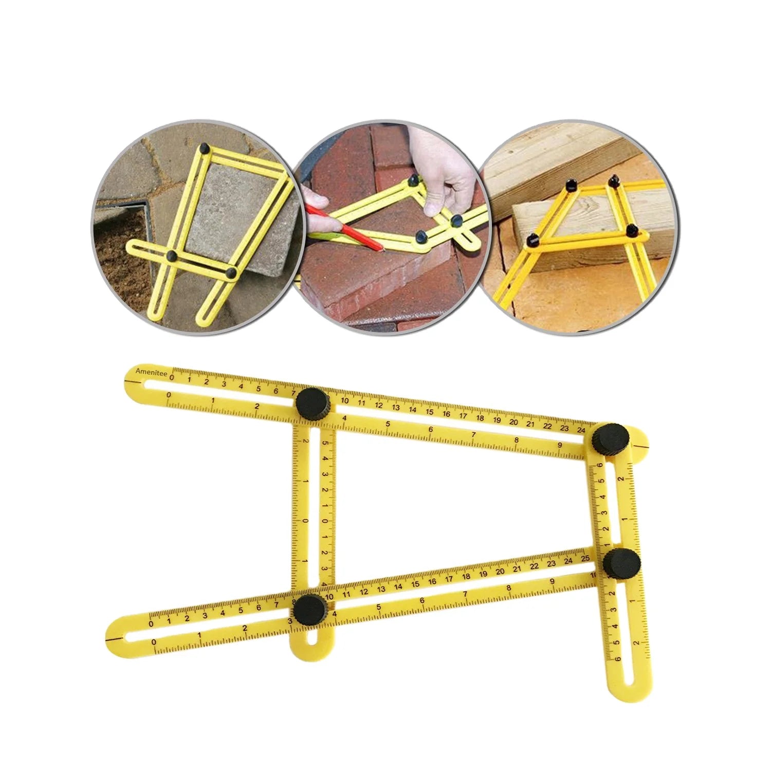 OEM Customizable Four-Fold Multi-Angle Folding Plastic Ruler Industrial Grade Woodworking Tool for Measurement
