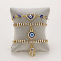 Gaby Devil Eyes Charm Bracelet Zircon Elements Gold Plated Adjustable Anklet New Sale Wholesale Fashion for Parties Engagements
