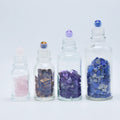 Clear 50ml Essential Oil Roll-on Perfume Bottle Glass Deodorant Vial with Colorful Stones MOQ 100pcs