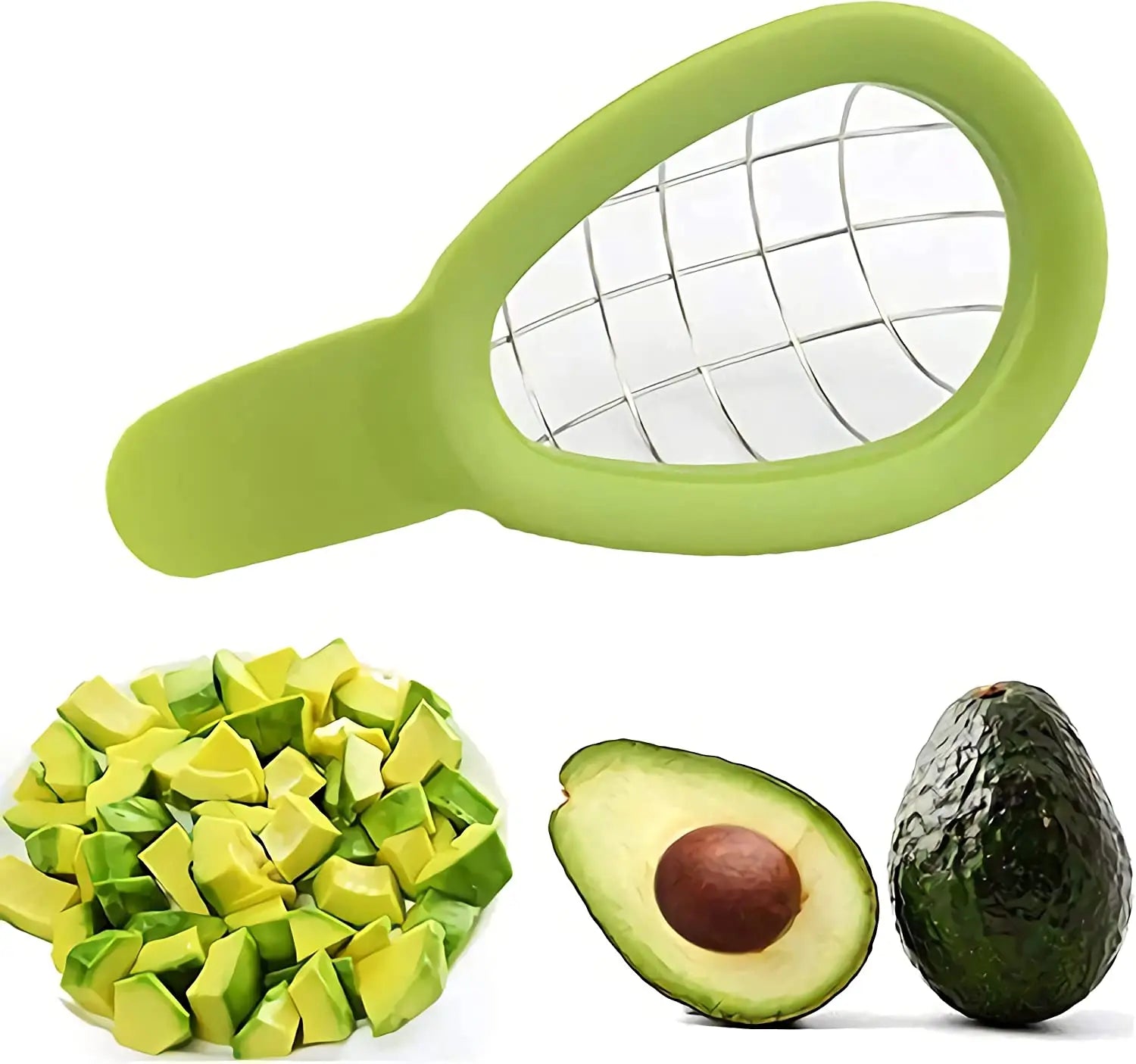 Avocado Cube Maker  Avocado Stainless Steel Chunks Slicer Cuber and  Dicer Chopper Kitchen Gadgets for Cutting and Splitting