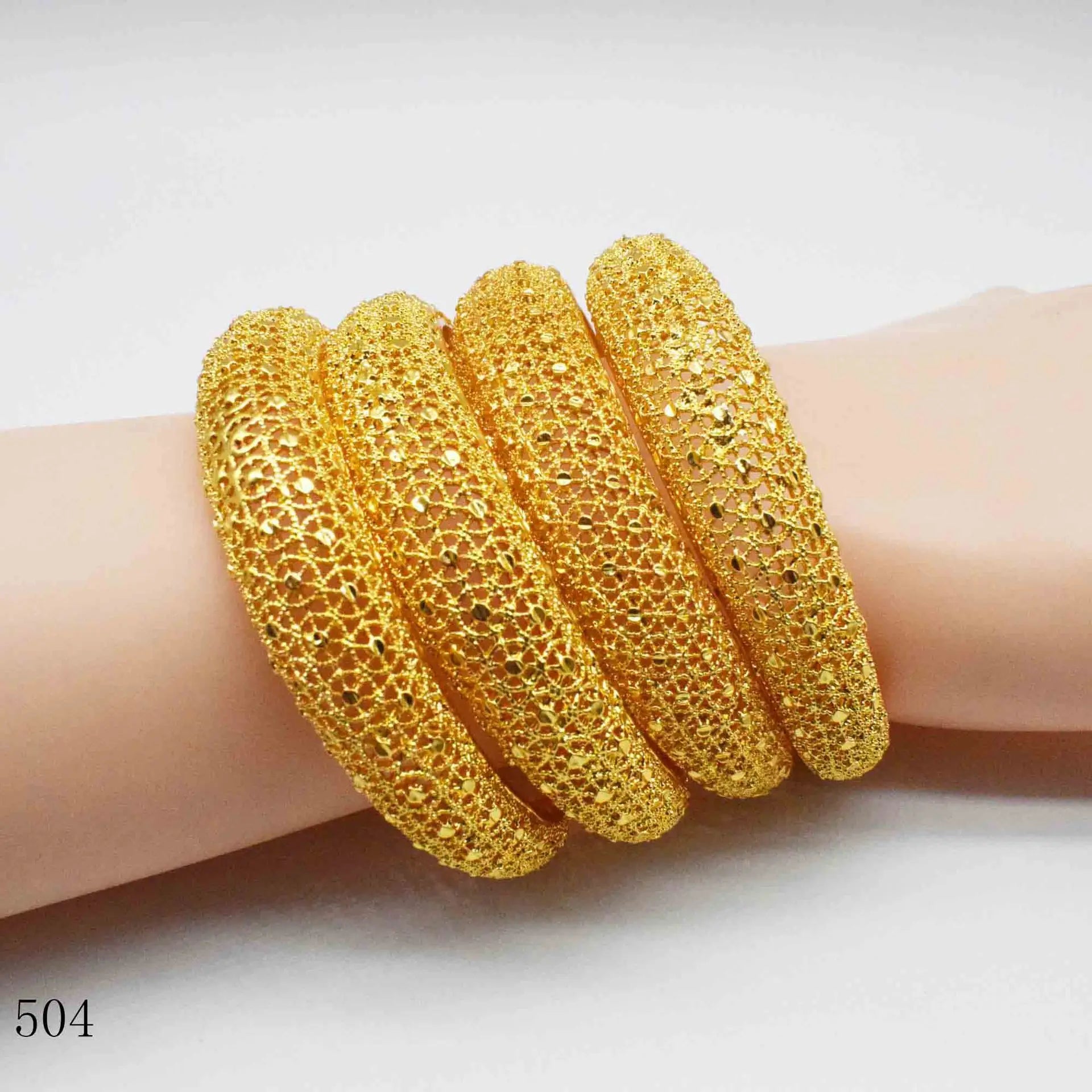Wholesale Women's Rhinestone 18K Gold Plated Trendy Geometric Bracelet Bangles for Anniversary