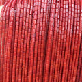 Natural Red Coral Beads Gemstone Tube Beads Jewelry Making Bulk Column Cylinder Polished DIY Reddish Orange 3x5mm 1411448