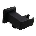 Bathroom Square Shower Bracket Matte Black Brass Wall Mounted Water Supply Handheld Shower Holder