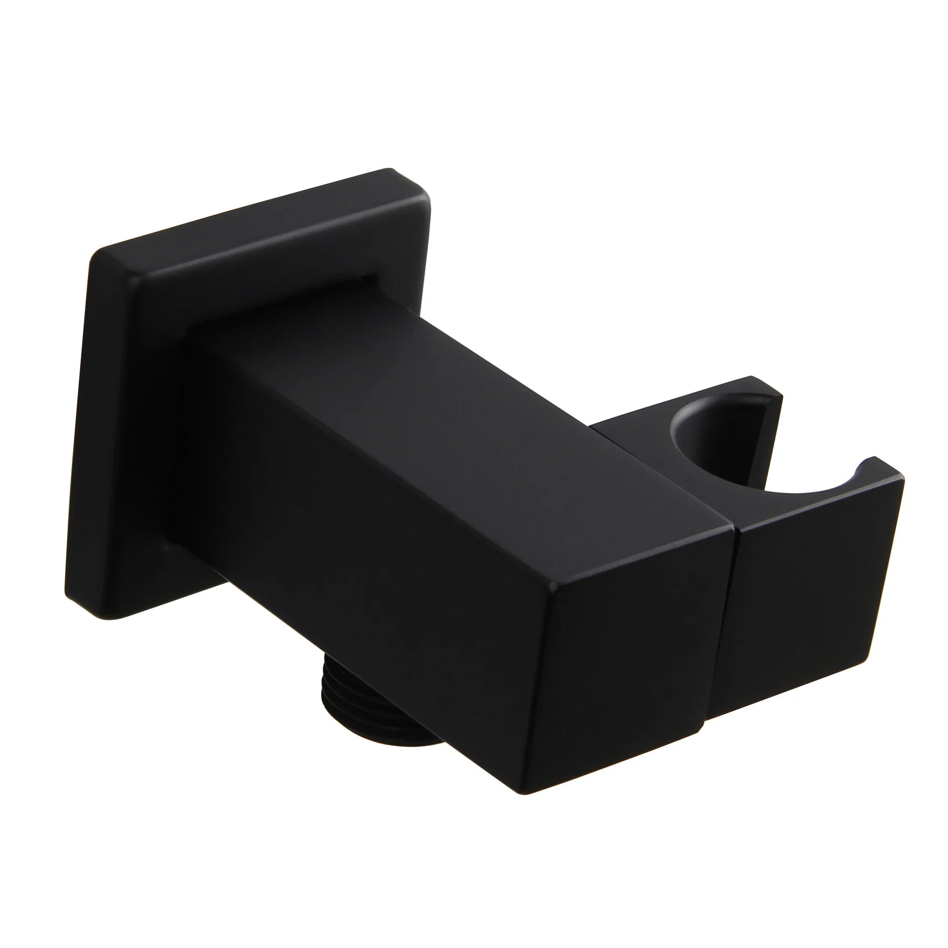 Bathroom Square Shower Bracket Matte Black Brass Wall Mounted Water Supply Handheld Shower Holder