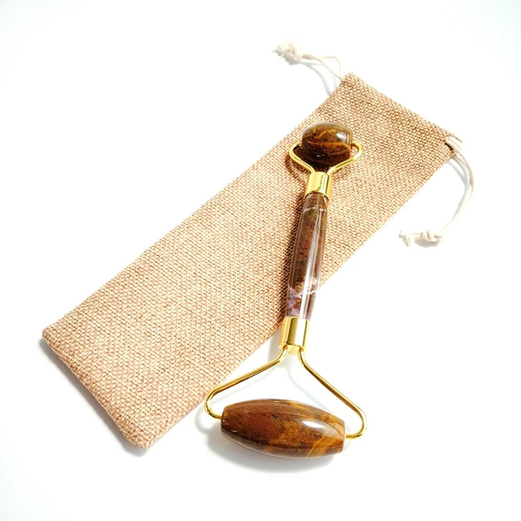 Diy Hot Sales Skin Care Tools Custom 100% Natural Crystal Facial Ocean Agate Roller Gua Sha Jade Roller