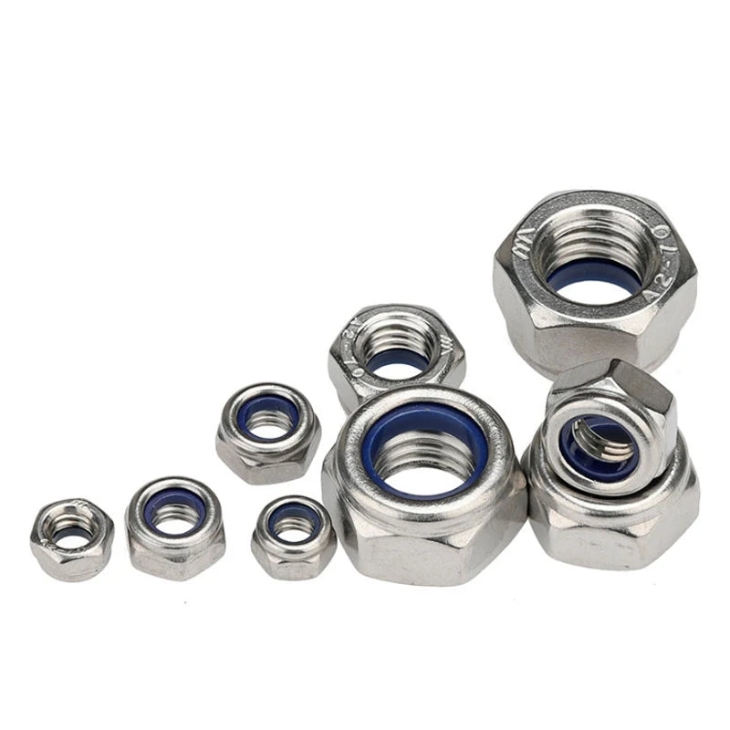Din 985 Stainless Steel 304 Nylon Insert Hex Lock Nut Din985 Nuts