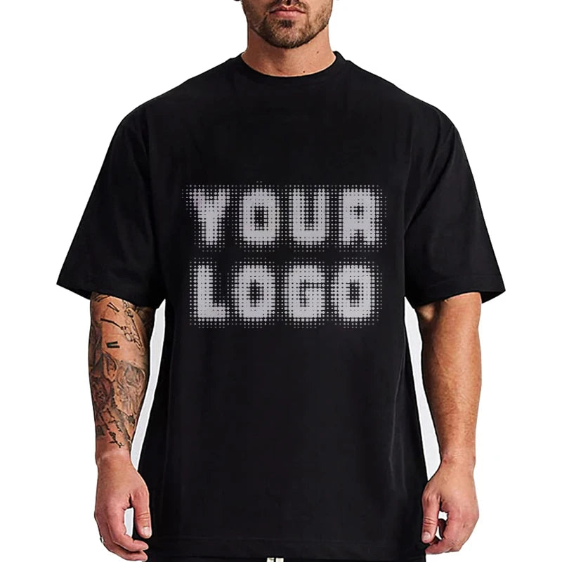 100% Cotton Casual Oversized Heavyweight Crew Neck T-Shirt Custom Short Sleeve Printed Embroidered Logo 260gsm Knitted Loose