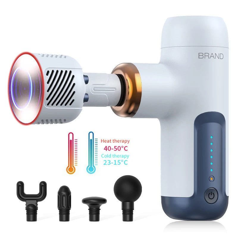 2025 New Arrival Heat Cool Mini Massage Gun Hot and Cold Compress Heating Professional Muscle Deep Tissue Vibrating Massage Gun