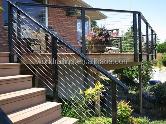 YL METAL Mount Universal Top Square 2inch Cable Railing Post Stair Handrails Vertical Stainless Steel Wire Balustrade