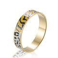 Adjustable High Jewelry Ladies Gold Plated Stainless Steel Bracelet Fashion Faux Enamel Craft Bangles