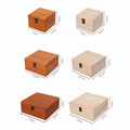 Lockable Natural Retro Stain Color Desktop Storage Wedding Gift Wooden Packing Box