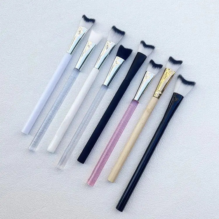 Aftercare Logo Curved Lash Bath Brushes Custom Clear Handle Lash Cleaning Brush With Cap