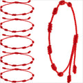 Kabbalah Adjustable Good Lucky Red Rope Cord String Thread Braided Bracelet 7 Knots Hand Woven Red Bracelets Jewelry