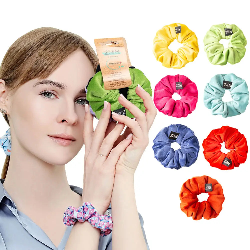 Fashion Lovely Silk Hair Scrunchies Fabric Hair Accessories Solid Color Rubber Band Satin Hair Scrunchies