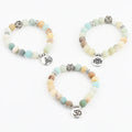 Hight Quality Handmade 8mm Semi-precious Natural Stone Chakra Bead Yoga Charm Bracelets