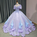 Jancember 6603 Elegant Purple Puff Sleeve Ball Gown Quinceanera Dresses for Women
