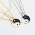 New-style Tai Chi Bagua Black-and-white Zinc Alloy Link Couple Necklaces Minimalist Best-friend Bracelets Pendants Wholesale