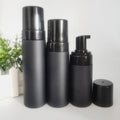 Matte Black Luxury Frosted Foaming Pump Bottle 100ml 120ml 150m 200ml Tanning Mousse Foaming Face Wash Bottle