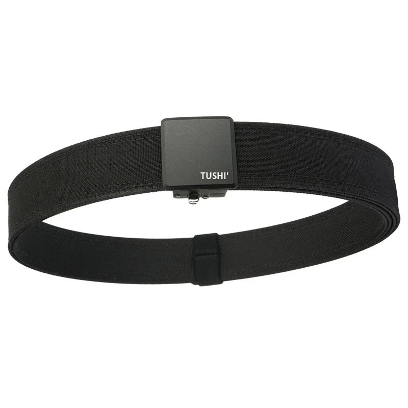 Custom Printed Men's Nylon Tactical Belt Woven Webbing with Heavy-Duty Alloy for Buckle Casual Leather Belts