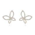 New Fashion Design Gold Plated Zircon Silver 925 Post Butterfly Stud Earrings for Women Category Fashion Jewelry Earrings